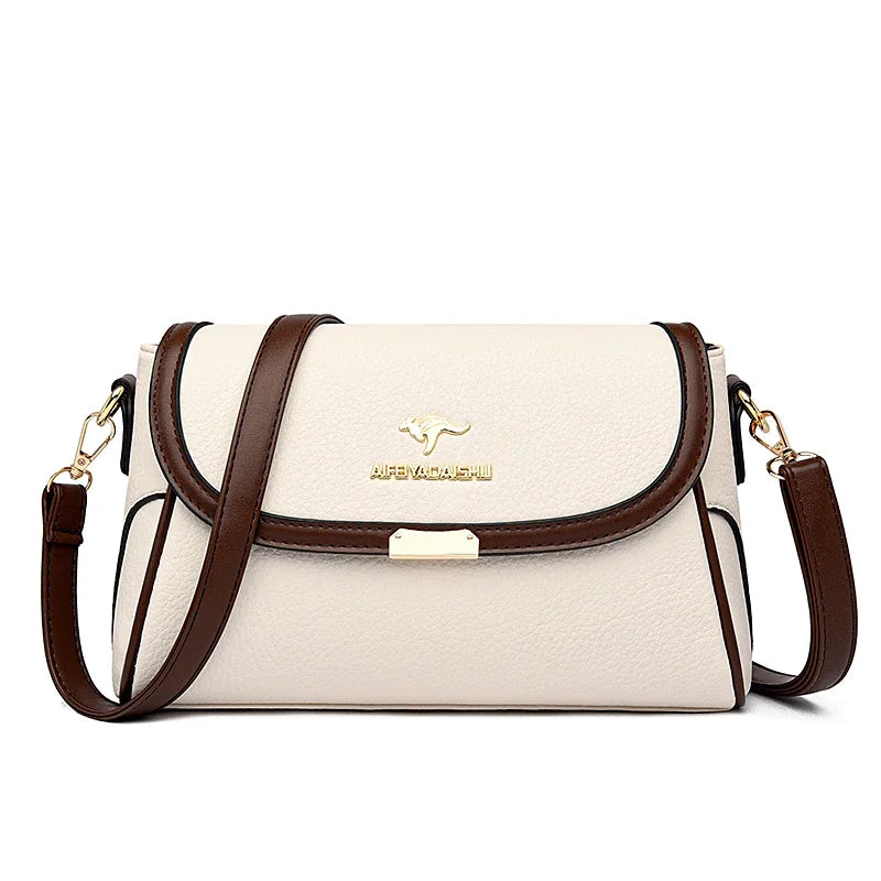 Solid Color Top Quality Leather Small Shoulder Messenger Bags