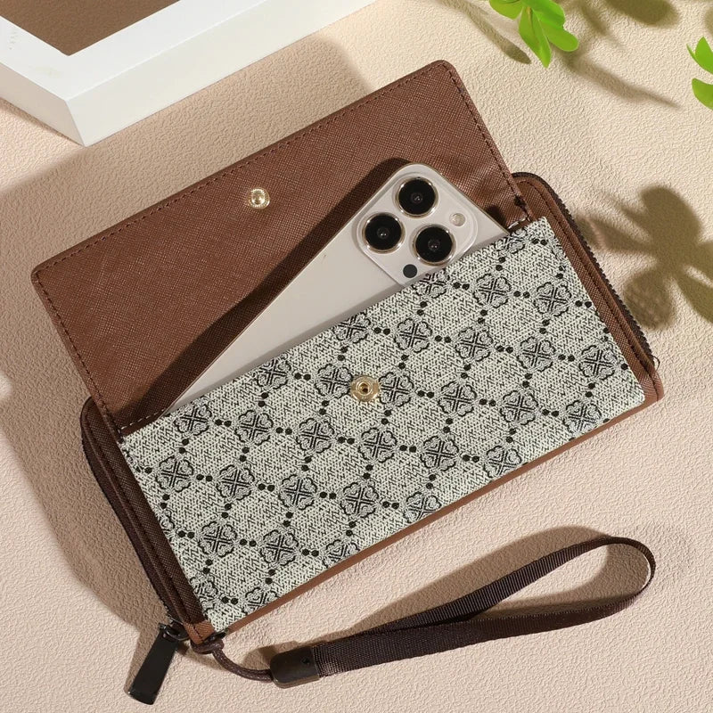 1pc Classic Faux Leather Wallet Double Layer with Snap Closure