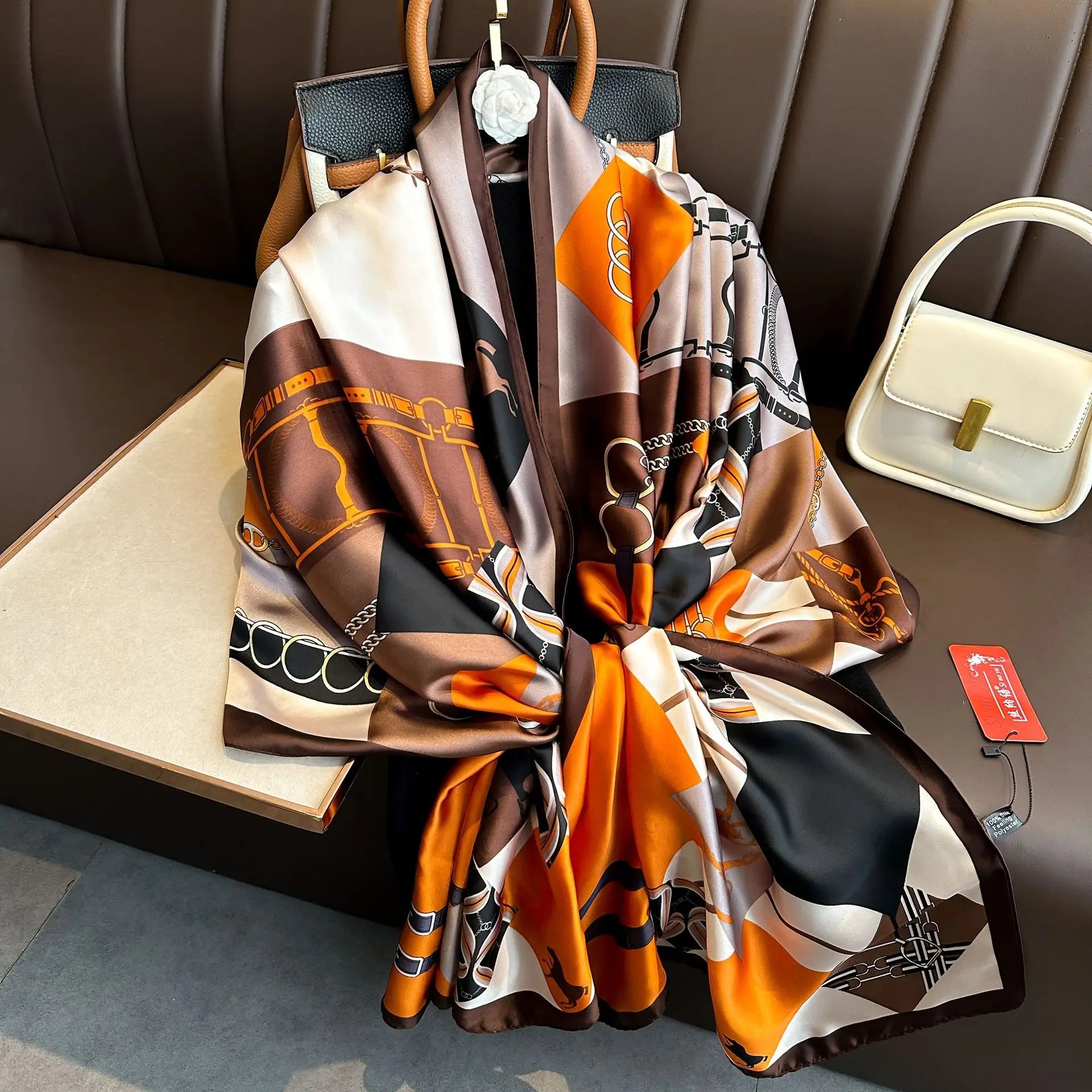 Luxury Brand Silk Scarves Women Fashion Print 180X90CM Long Silk Headscarf
