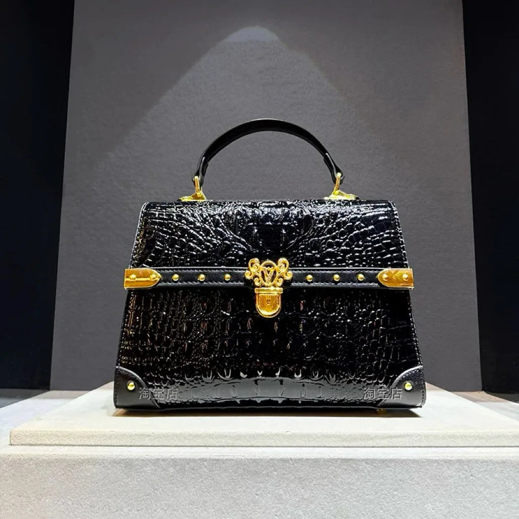 Luxury Design Brand Fashion Crocodile Print Handbag for Women
