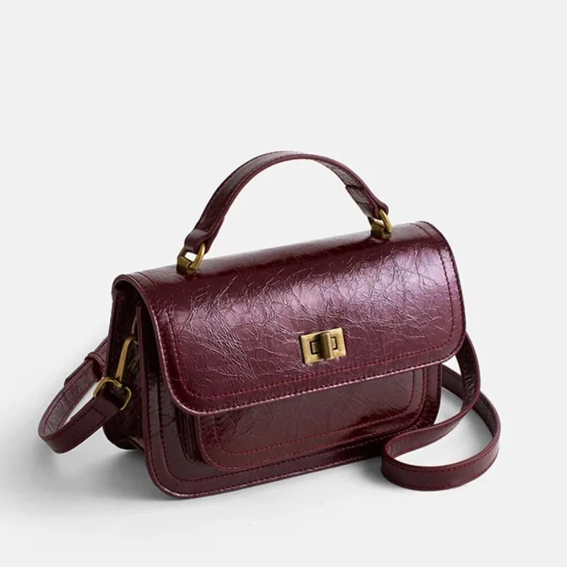 Genuine Leather Shoulder Bag Fashionable Versatile Design