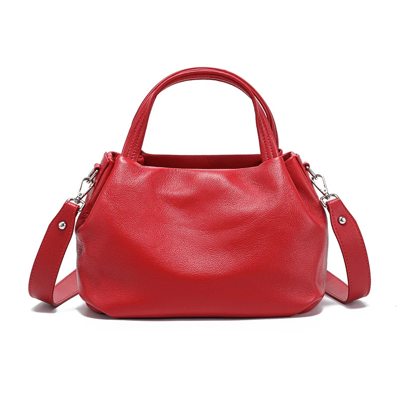 Women's genuine leather cowhide handbag ladies shoulder bag luxury bags