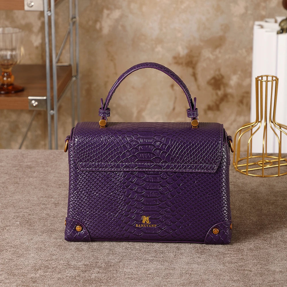 High-end style fashionable snake pattern shoulder crossbody bag