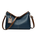 High Quality Soft Pu Leather Shoulder Handbags Color Contrast Crossbody Bag