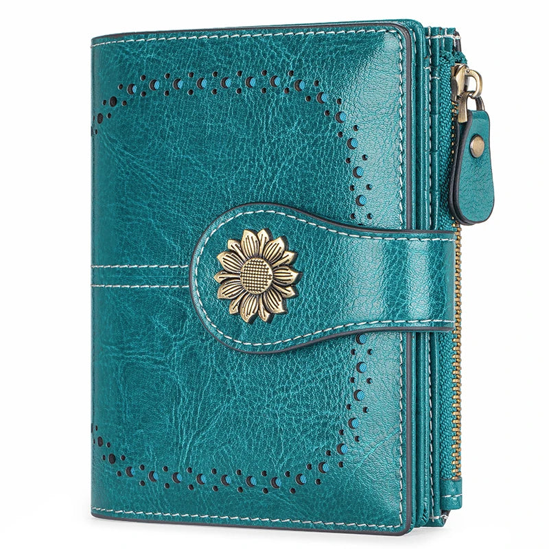 Genuine Leather RFID Wallet Women Clutch Credit Card Holder