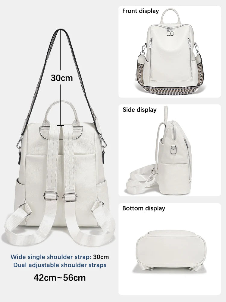 Fashionable Genuine Leather Backpack Multi-pocket Bag