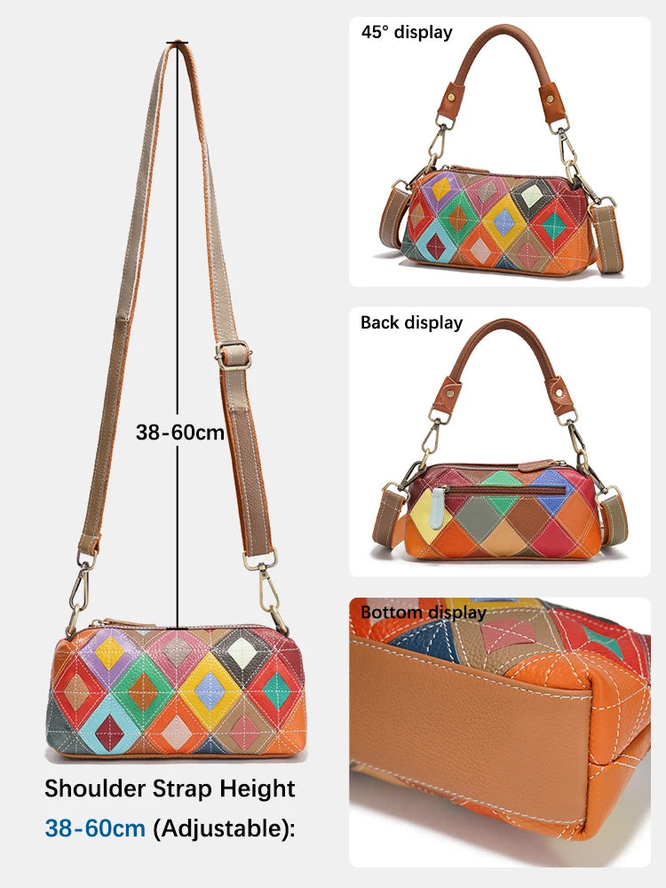 Patchwork Multi-Color Shoulder Bag Crossbody Satchel