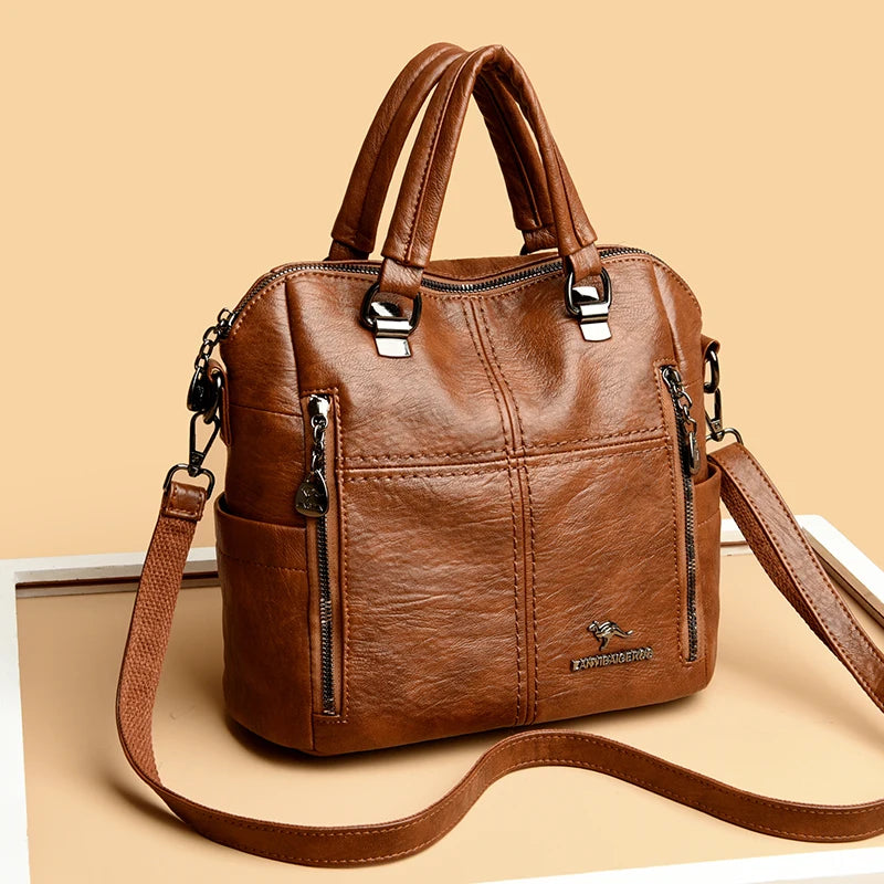Large Capacity Fashionable Casual Simple Retro Shoulder Crossbody Backpack