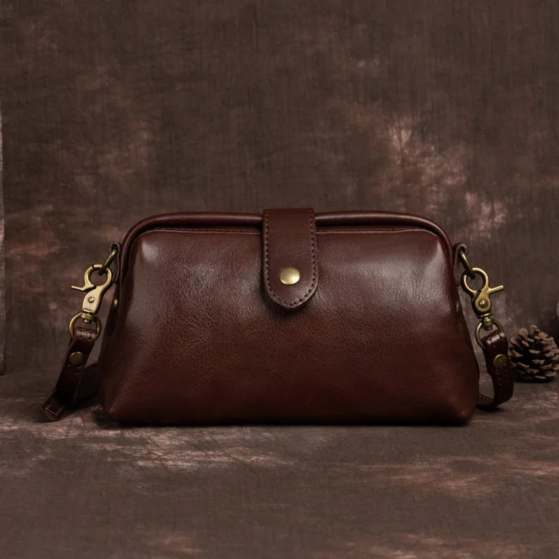 Leather Crossbody Bag Retro Messenger Bag Leather Phone Sling Bag Ladies Clutch