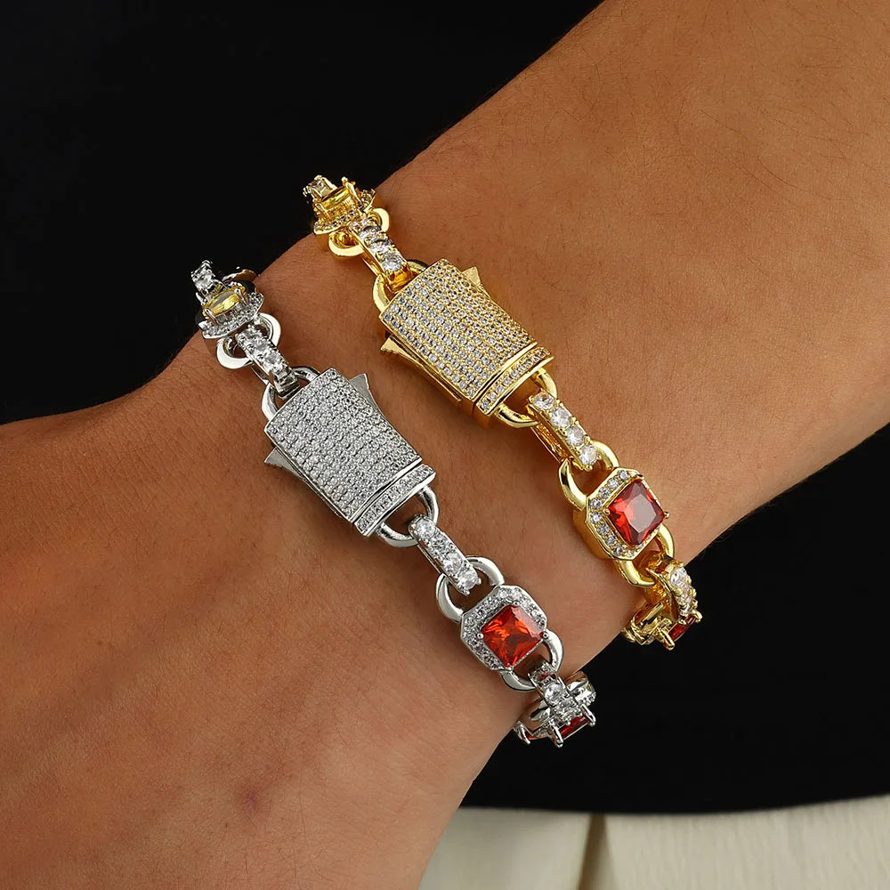 Colorful Zircon Bracelet Jewelry Fashion 18K Plated Gold