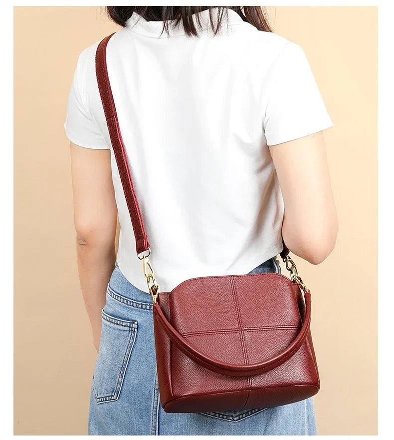 Genuine Leather Underarm Bag Versatile Shoulder Handbag