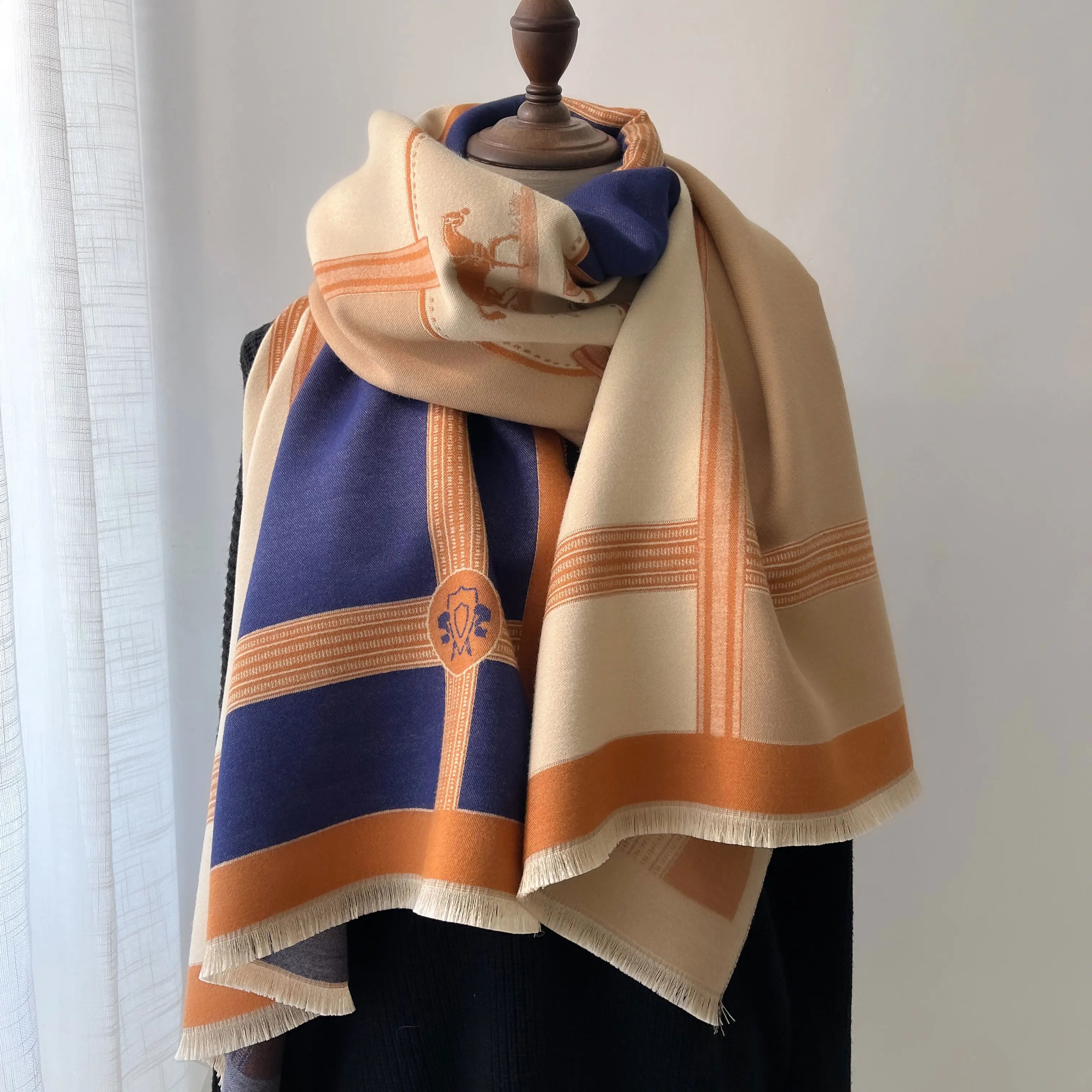 Luxury Thick Warm Scarf Women Cashmere Shawl and Wraps