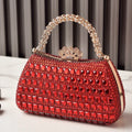 Silver Bag Shine Bling Crown Hasp Diamond Shoulder Bag