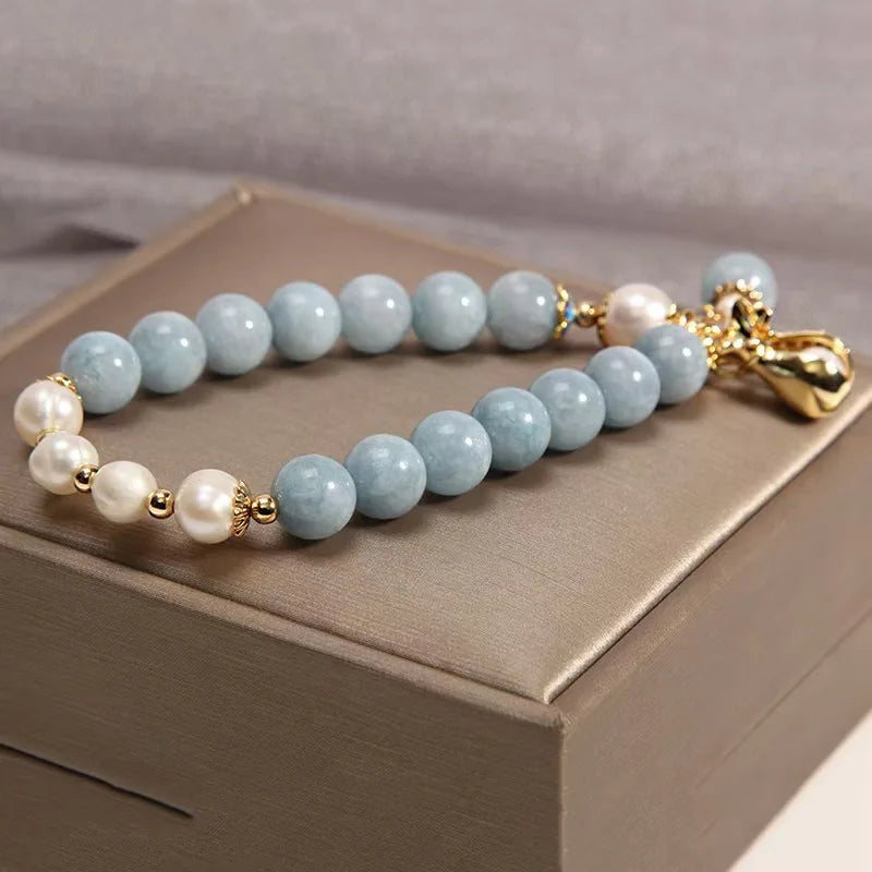 Aquamarine Pearl Bracelet Jewelry
