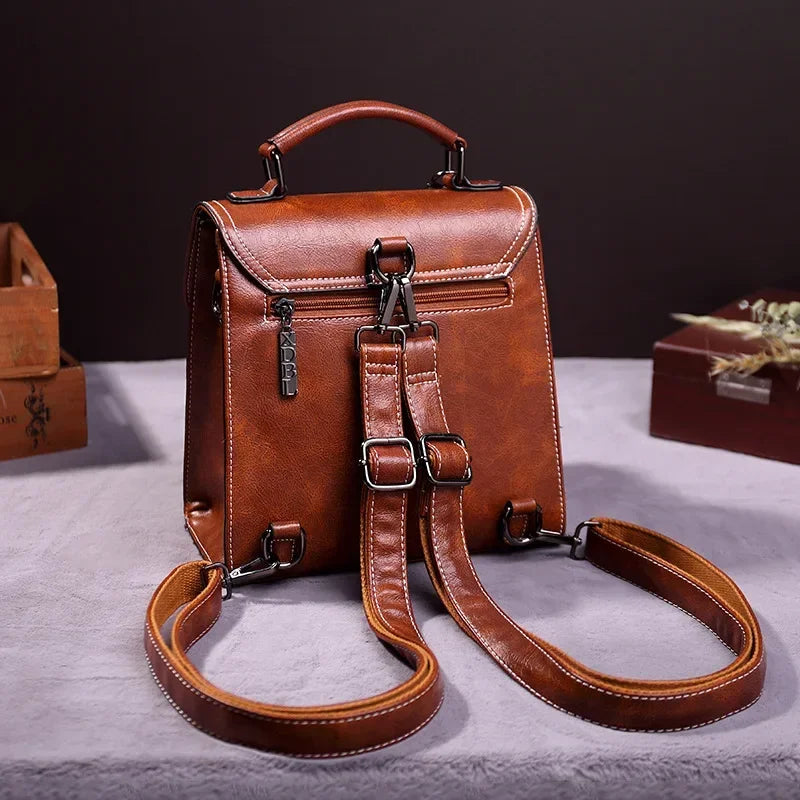 Small Backpack Women Faux Leather Vintage Luxury Bag