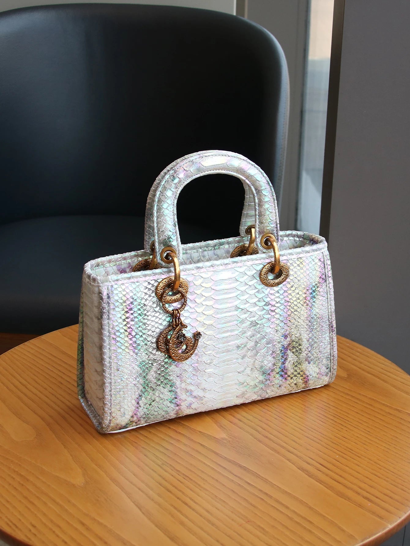 Fashionable luxury bag niche design exquisite high-grade texture gradient snake pattern