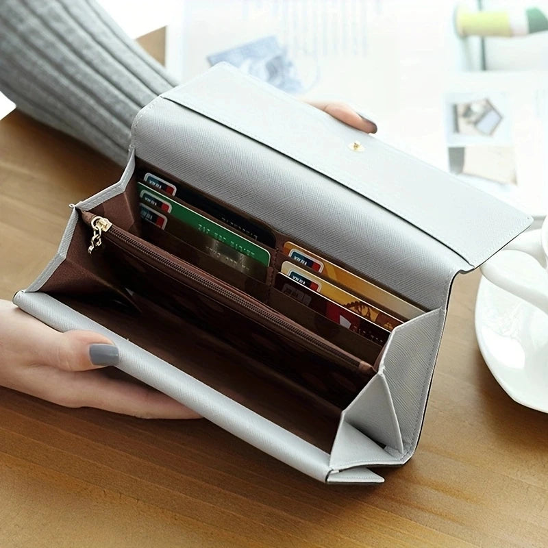 Brand PU Leather Women's Wallet High Quality 3 Fold Long Purse Clutch Coin Purse
