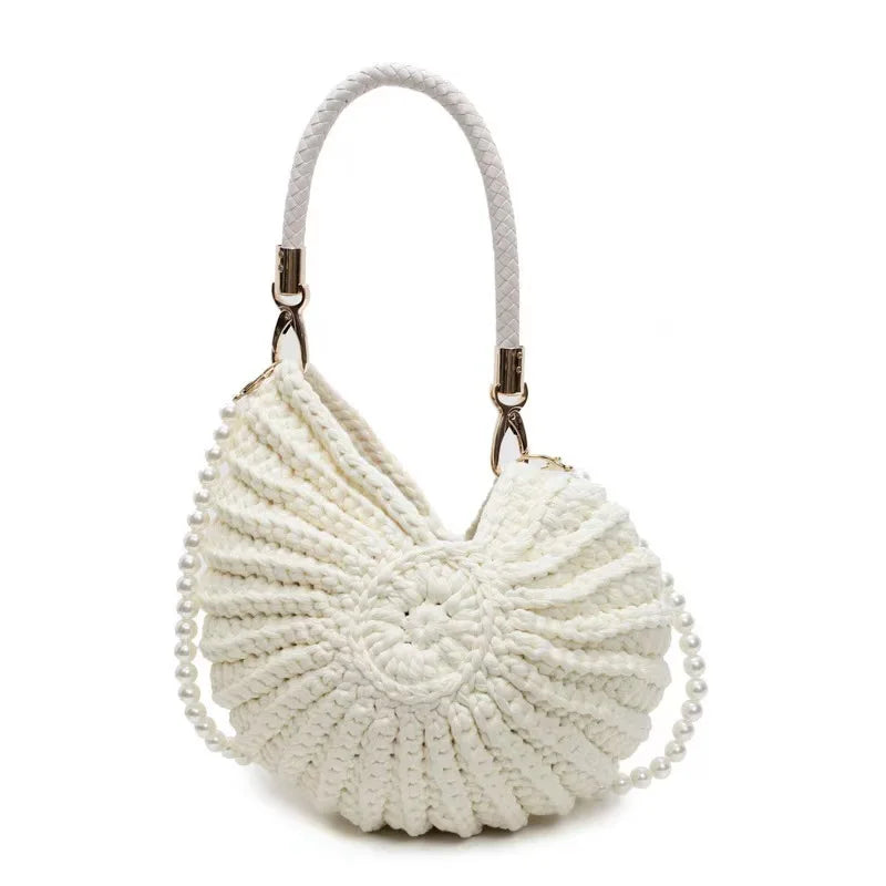 Hand-woven finished conch shell bag niche pearl chain bag
