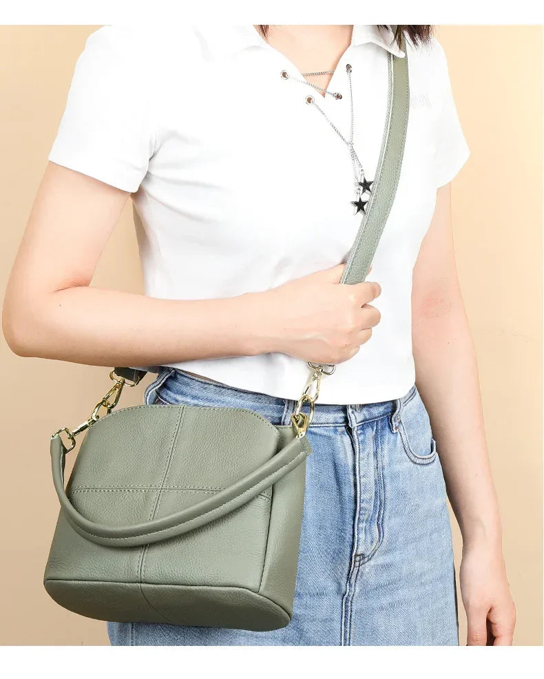 Genuine Leather Underarm Bag Versatile Shoulder Handbag