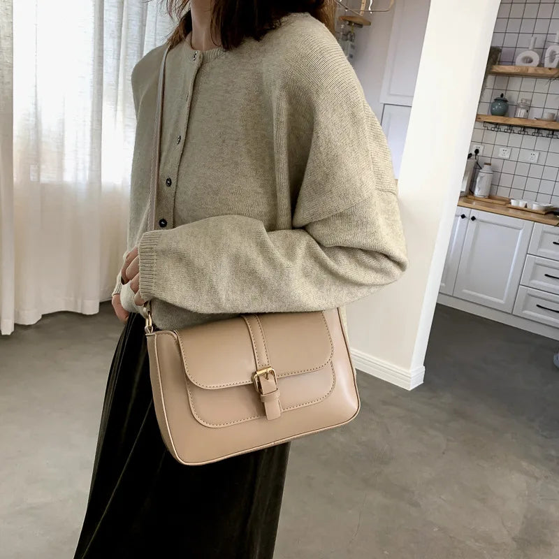 Vintage Shoulder Crossbody Bags PU Leather Trendy Fashion Handbags Retro Bag