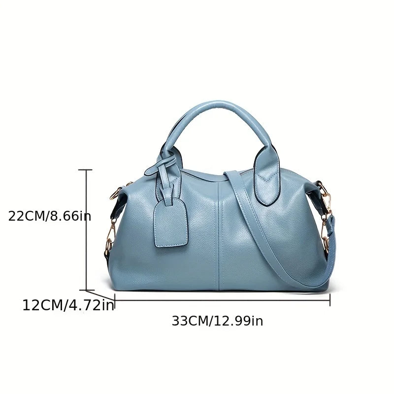 Fashionable And Elegant Large-Capacity Oil Wax Leather Handbag Crossbody Bag