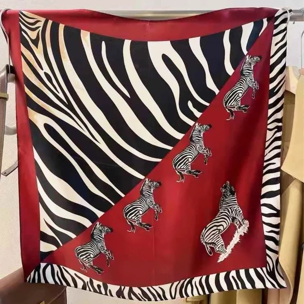 100% Silk Small Square Scarf Neckerchief for Women