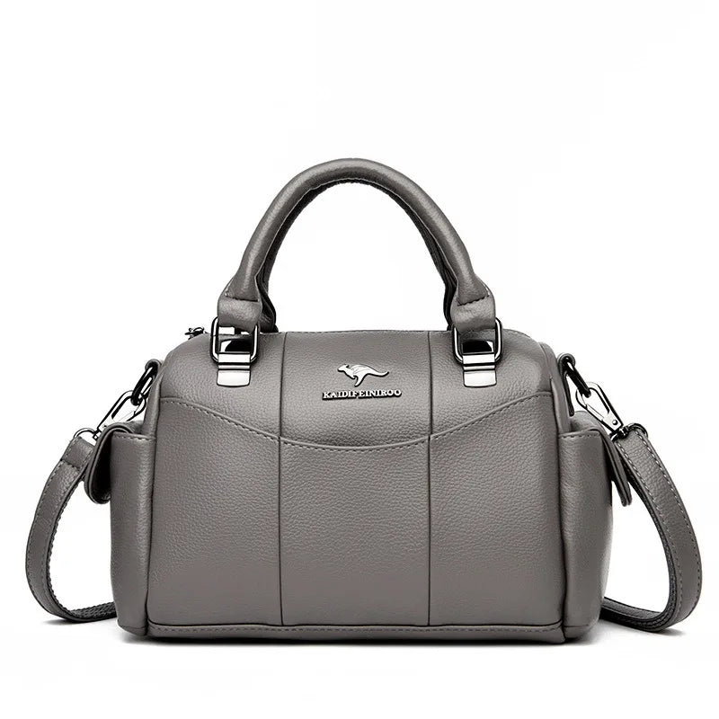 Urban Minimalist Women's Shoulder Bag Splicing Handbag Soft Polyester Lining Tote Bag
