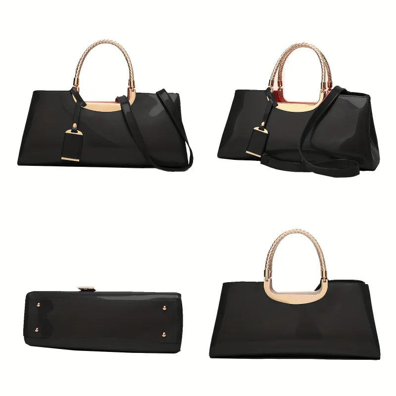 Elegant ladies' evening handbag shoulder bag patent leather glossy crossbody bag
