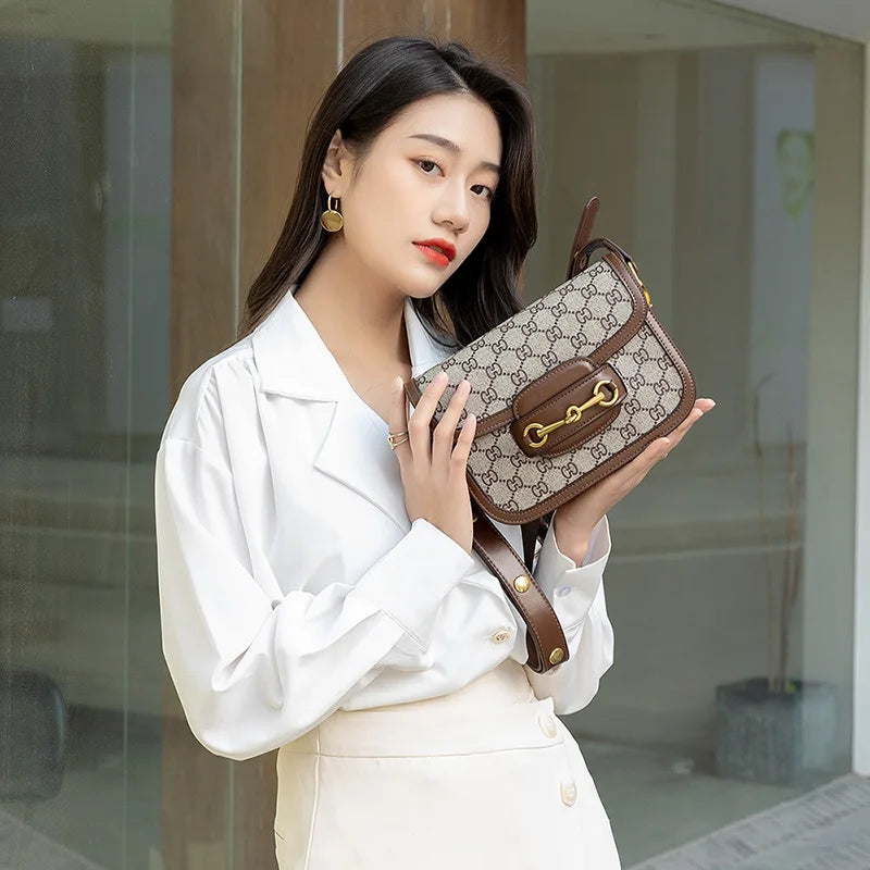 Genuine leather saddle bag versatile niche trend crossbody bag