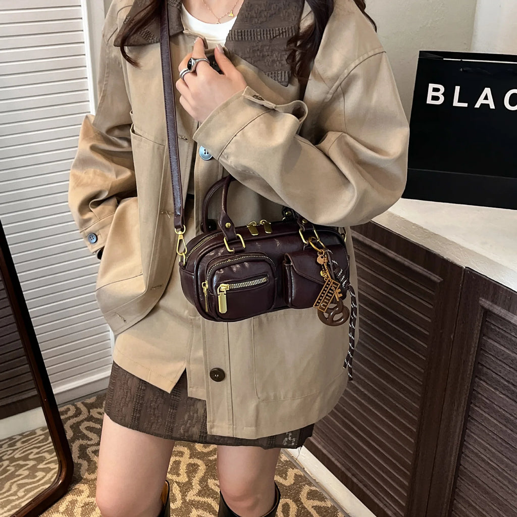 Vintage Style Boston Bag Fashion Handbags Shoulder Bags
