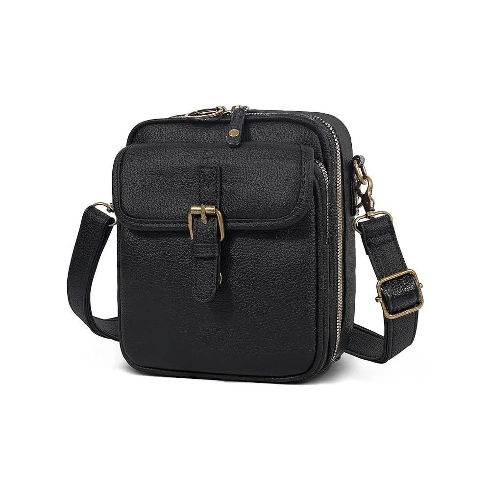Vintage Messenger Bag Large Capacity Crossbody Leather Bag Adjustable Strap