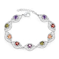 Colorful Multi Colors Real Zircon Bracelets 925 Sterling Silver Bracelet Jewelry