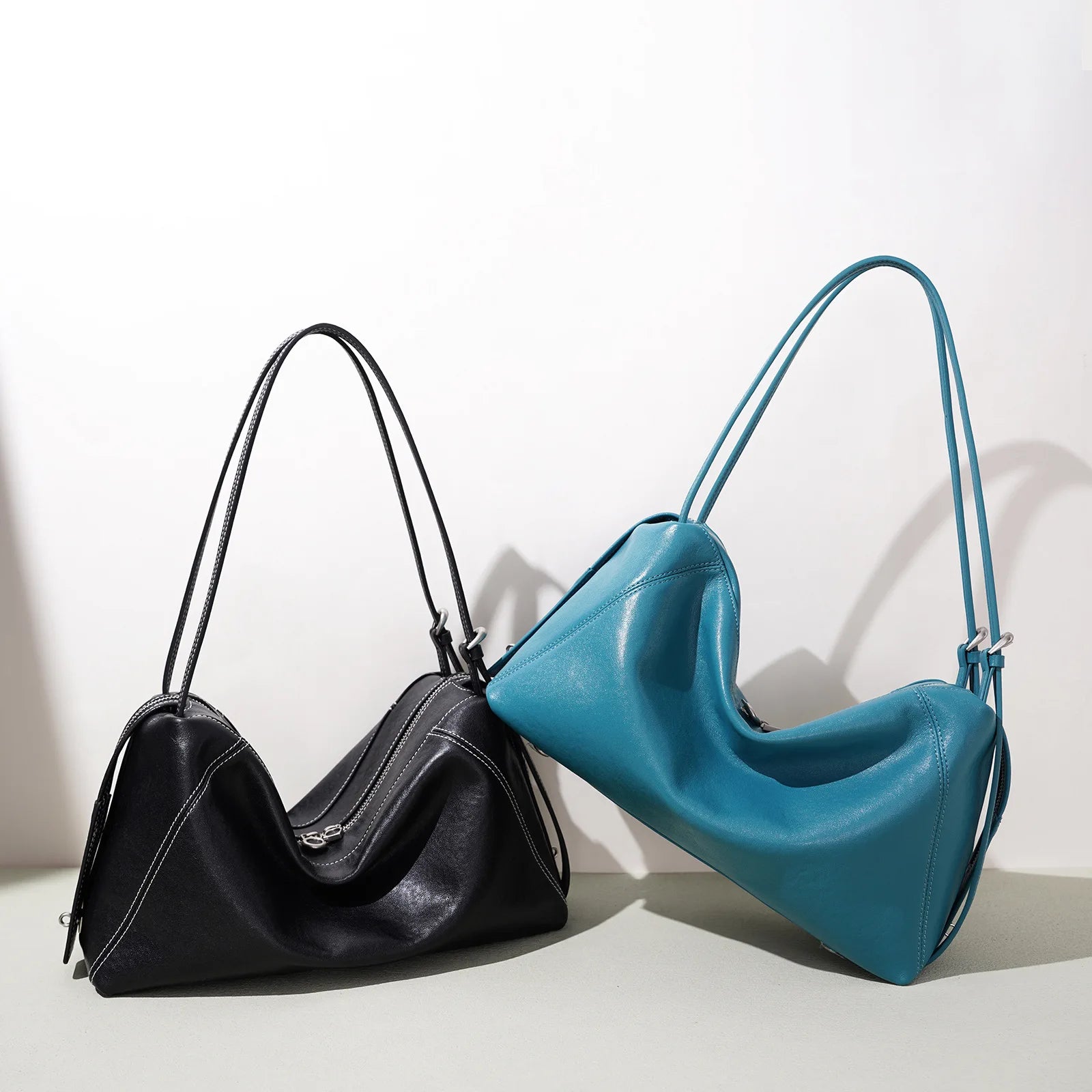 Genuine Leather Hobo Bag Lazy Style Underarm Shoulder Bag