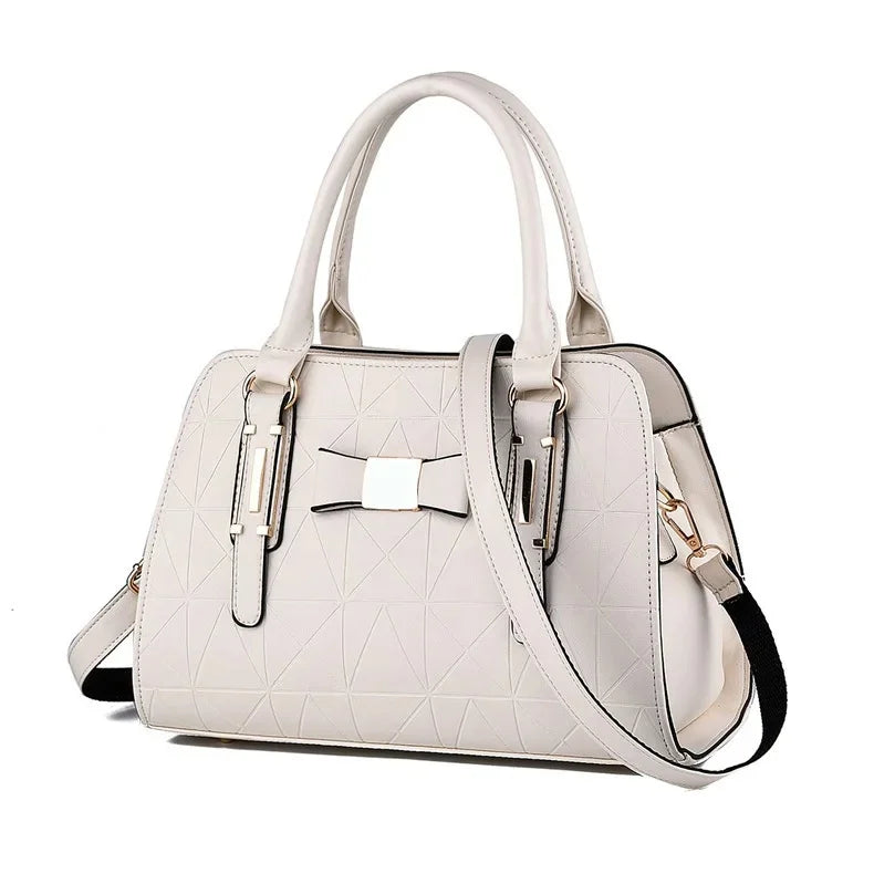 Large Capacity Floral Embossed Butterfly Knot Shoulder Bag