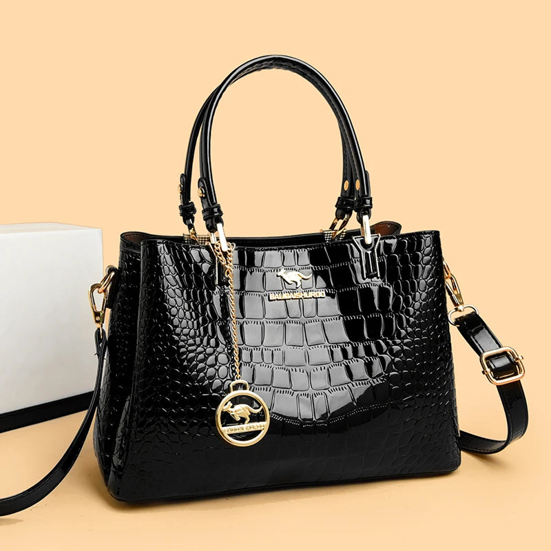 High Quality Luxury Handbag Crocodile Pattern Shoulder Tote