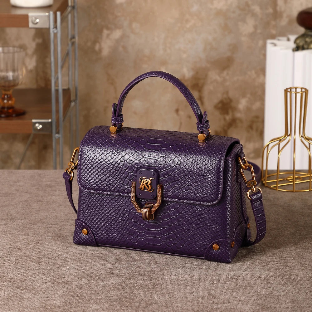 High-end style fashionable snake pattern shoulder crossbody bag