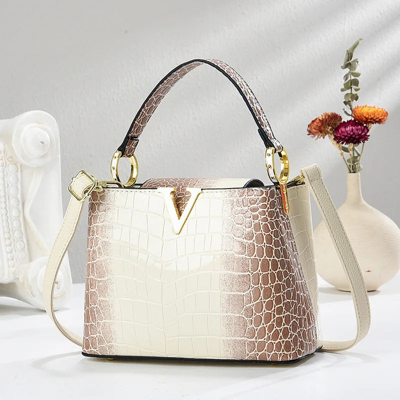 Gradient Color Shoulder Bag PU Leather Crossbody Bag