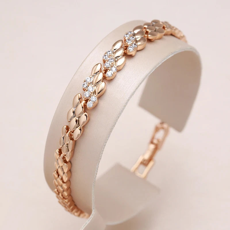 Fashion Rose Gold Color Bracelet Luxury Natural Zircon Fine Jewelry