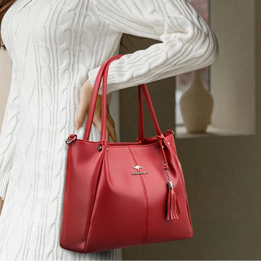 Elegant Cowhide Handbag Luxury Designer Shoulder Crossbody Genuine Leather Bag