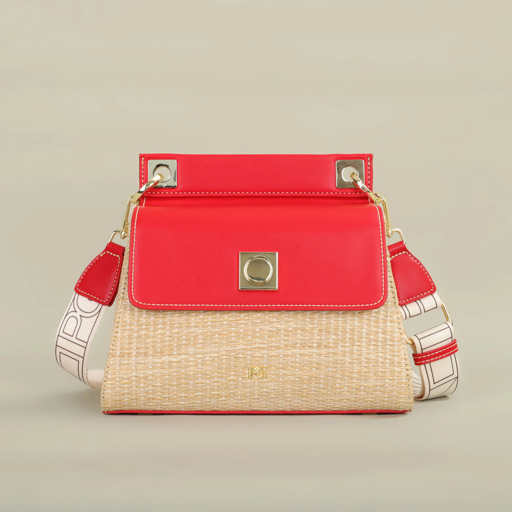 Trendy Crossbody Bag Pure Color Simple Woven Design Suction Buckle Flap Bag