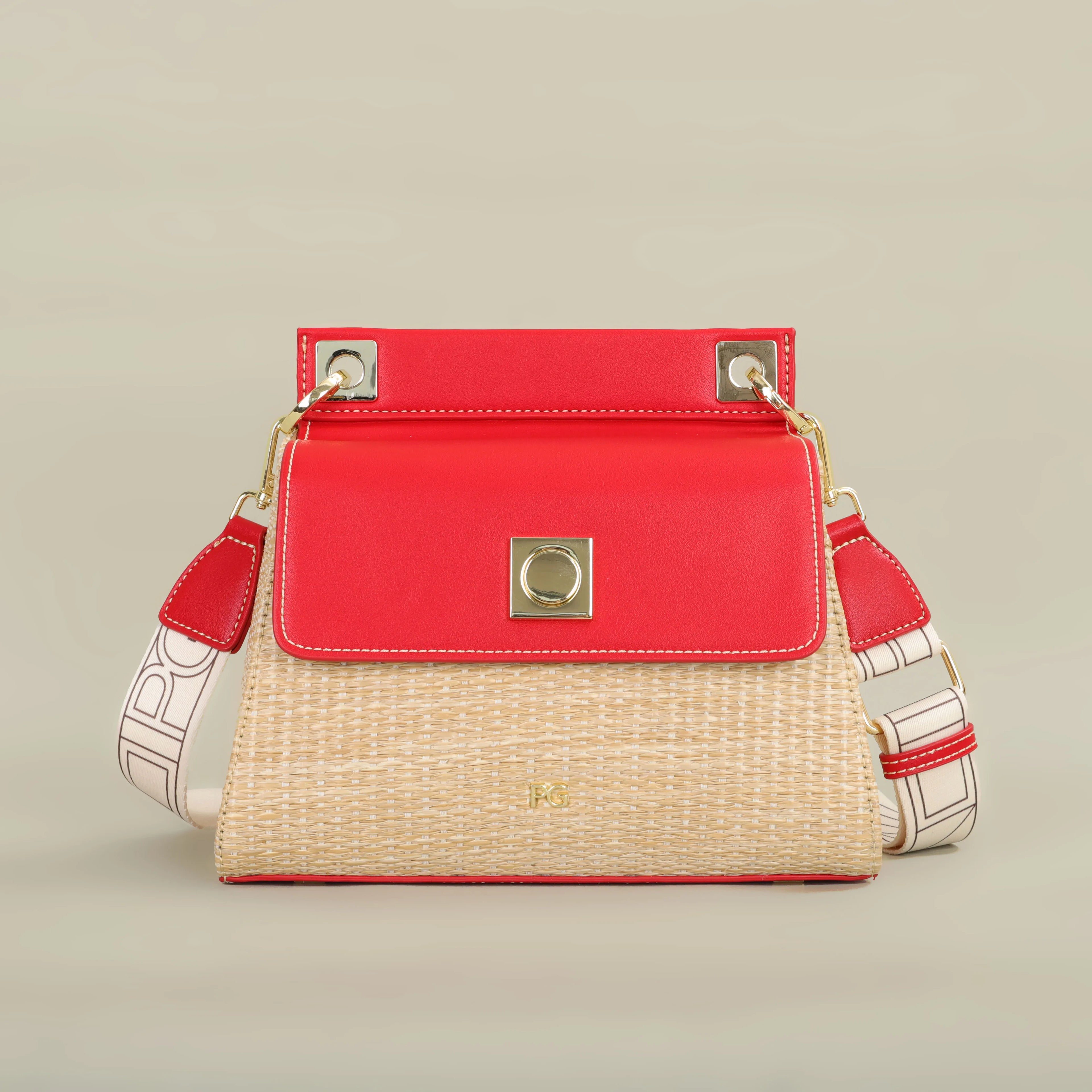 Trendy Crossbody Bag Pure Color Simple Woven Design Suction Buckle Flap Bag