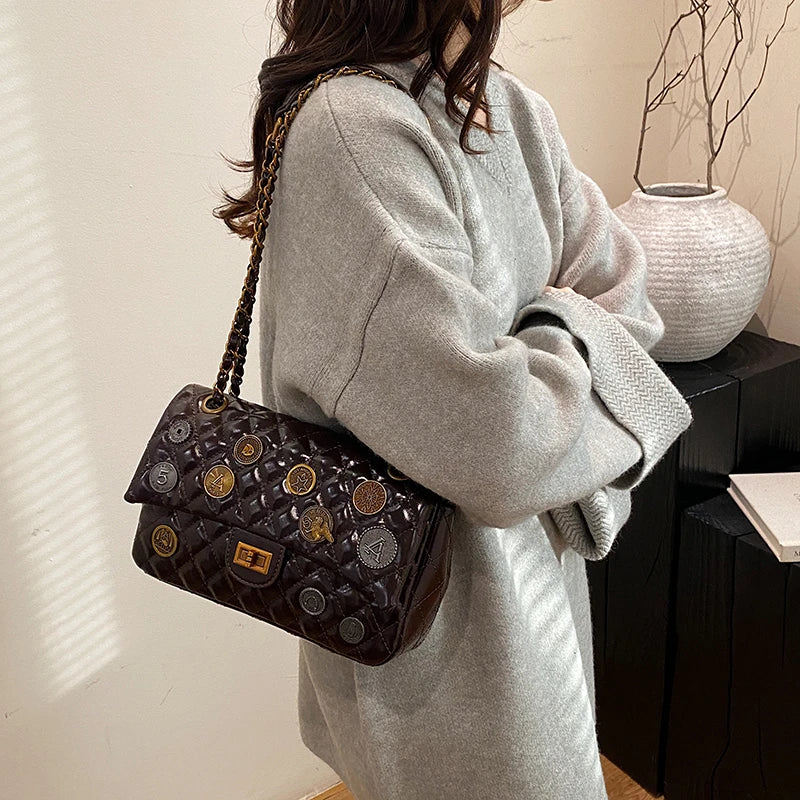 Stylish Leather Crossbody Bag for Women Ladies Luxury Brand Design Handbag