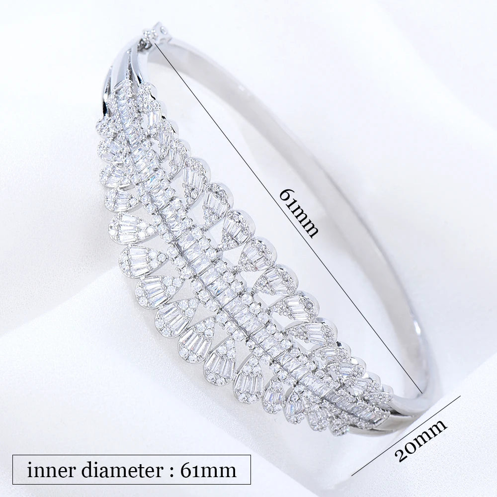 Stackable Bangle For Women Cubic Zircon Shiny Bangle Bracelet Jewelry