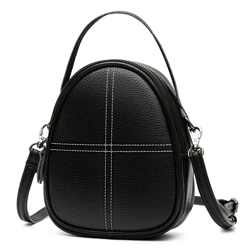 Fashionable High-end Texture Crossbody Bag Genuine Leather Mini Mobile Phone Bag