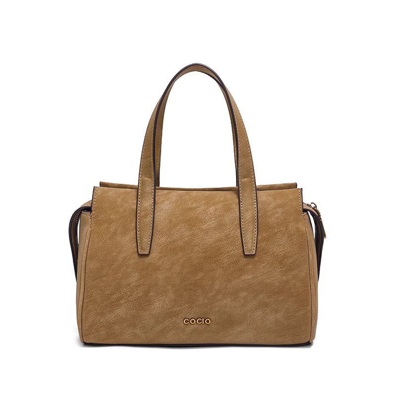 Fashionable Retro Brown Suede Handbag For Women
