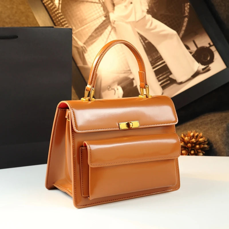 Genuine Leather Women Single-shoulder Crossbody Bag