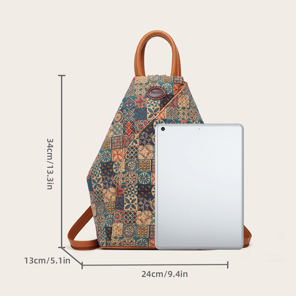Kraft Paper Vintage One Shoulder Backpack Retro Chic Travel Eco Vegan Backpack