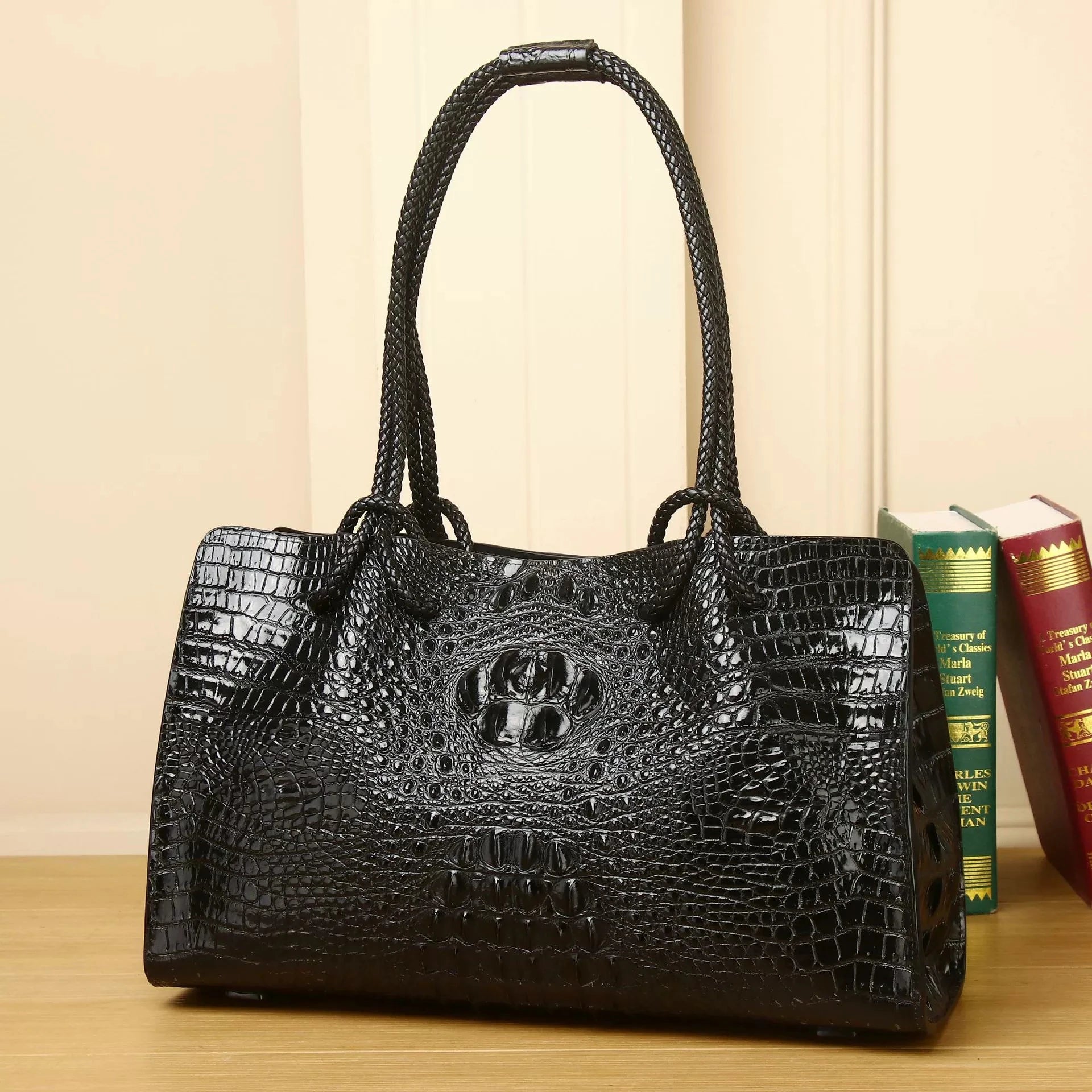 Luxury Genuine Leather Women's Bag Crocodile Pattern Handbag