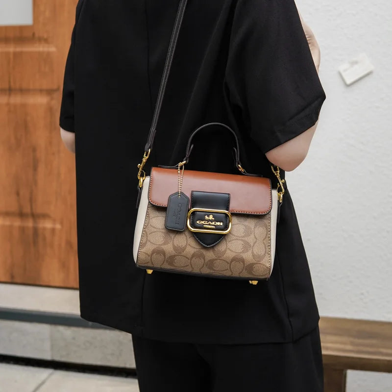 Luxurious fashionable retro handbag for women high-end color scheme tote crossbody bag