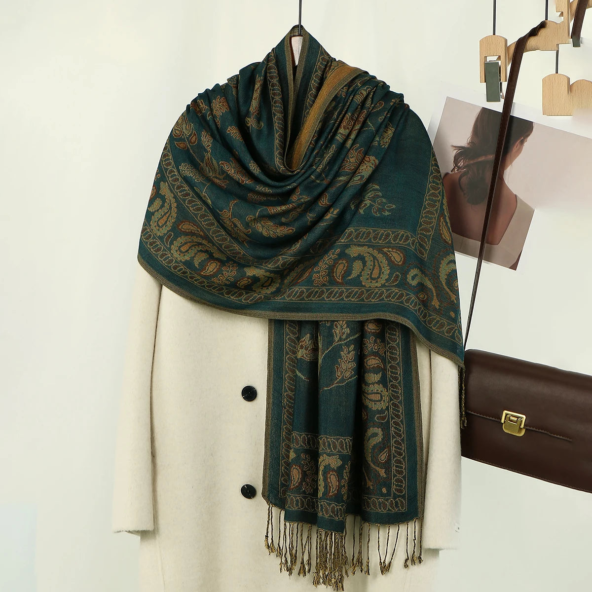Paisley Embroidery Retro Cashew Cotton Scarf Wraps